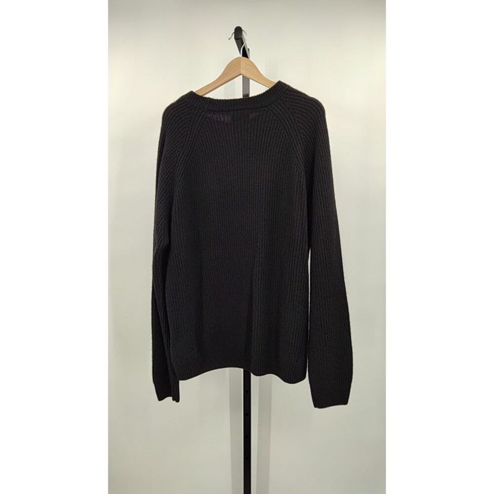 Quince Mongolian Cashmere Fisherman Crewneck Sweater Black Sleeved Top XXL - Picture 2 of 2